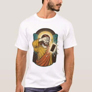 Jesus blendet die maximale Helligkeit des Telefons T-Shirt