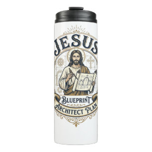 Jesus Blueprint Architekt Plan Jesus Blueprint Arc Thermosbecher
