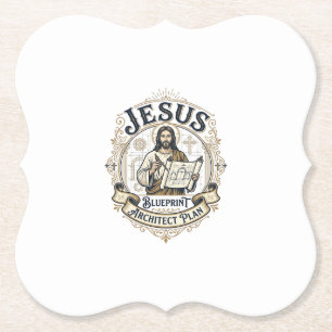 Jesus Blueprint Architekt Plan Jesus Blueprint Arc Untersetzer