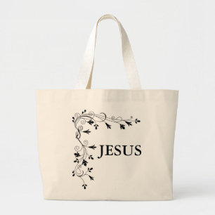 JESUS BLUMEN ECKEN RAHMEN JUMBO STOFFBEUTEL