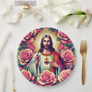 Jesus-Blumen-Papierteller! Pappteller