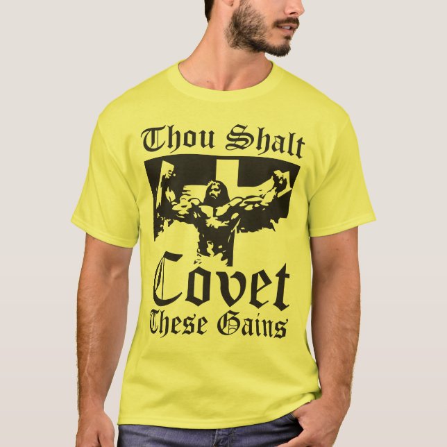 Jesus Bodybuilding Lifting Gains T-Shirt (Vorderseite)