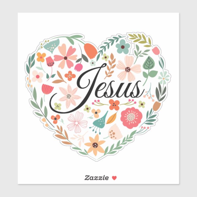 Jesus Boho Christlich Heart Motif Inspiration Aufkleber (Blatt)