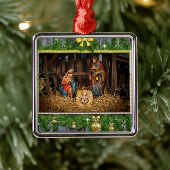 Jesus Born Ornament Aus Metall (Baum)