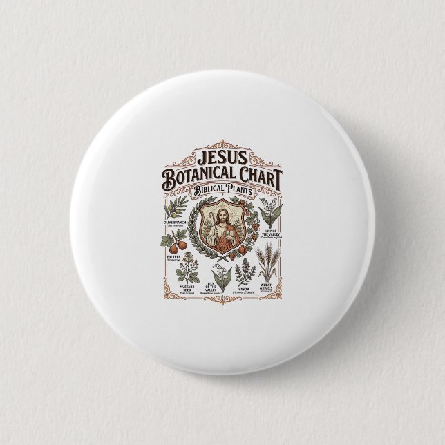 Jesus Botanischer Chart Biblische Pflanzen Jesus B Button (Vorderseite)