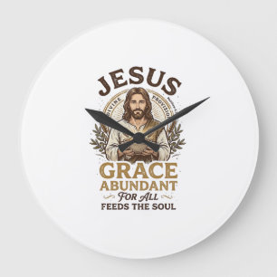 Jesus Bowling Vintage-Shirt Christliches Grafik_1 Große Wanduhr