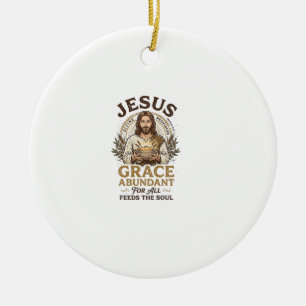 Jesus Bowling Vintage-Shirt Christliches Grafik_1 Keramik Ornament