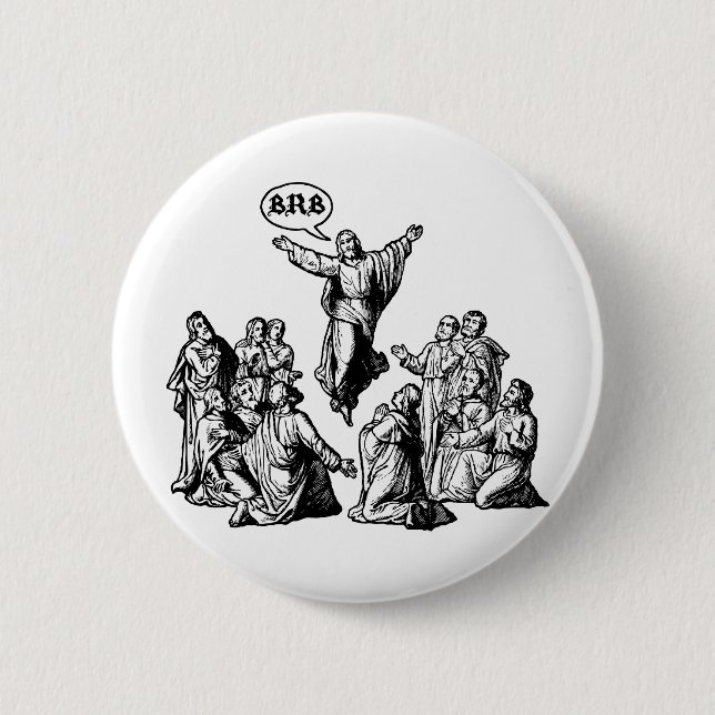 Jesus BRB lol Shirt Button (Vorderseite)