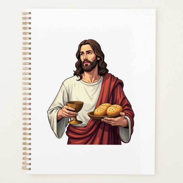 Jesus Bread Wine Vintage Engraving Tee 2 Planer (Vorderseite)