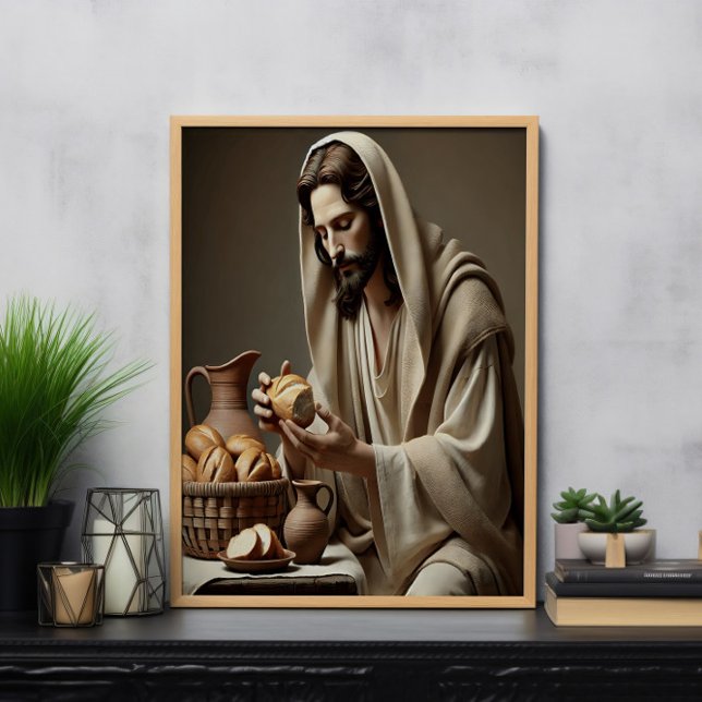 Jesus Breaking Brot mit Gentle Grace Poster (Von Creator hochgeladen)