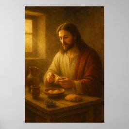 Jesus bricht Brot Poster