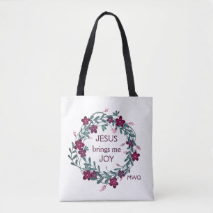 JESUS BRINGS ME JOY Floral Monogram