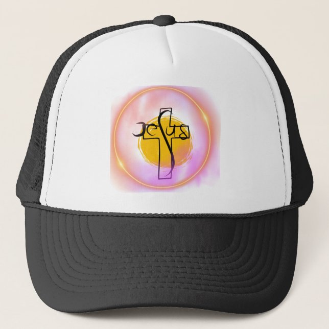 Jesus Bubble Trucker Hat Truckerkappe (Vorderseite)
