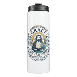 Jesus Buchclub Lesegemeinschaft Grafik T-Shirt Chr Thermosbecher