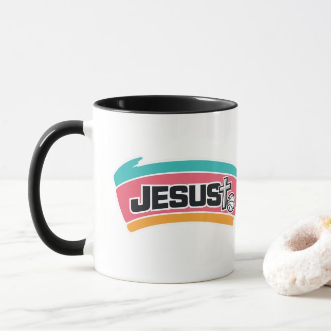 JESUS - Bunt und Sportlich Tasse (Mit Donut)