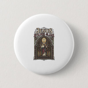 Jesus-Buntglas Jesus-Buntglas Kathedrale  Button