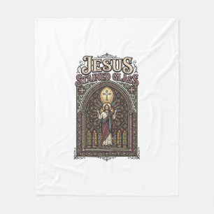 Jesus-Buntglas Jesus-Buntglas Kathedrale Fleecedecke