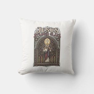 Jesus-Buntglas Jesus-Buntglas Kathedrale Kissen