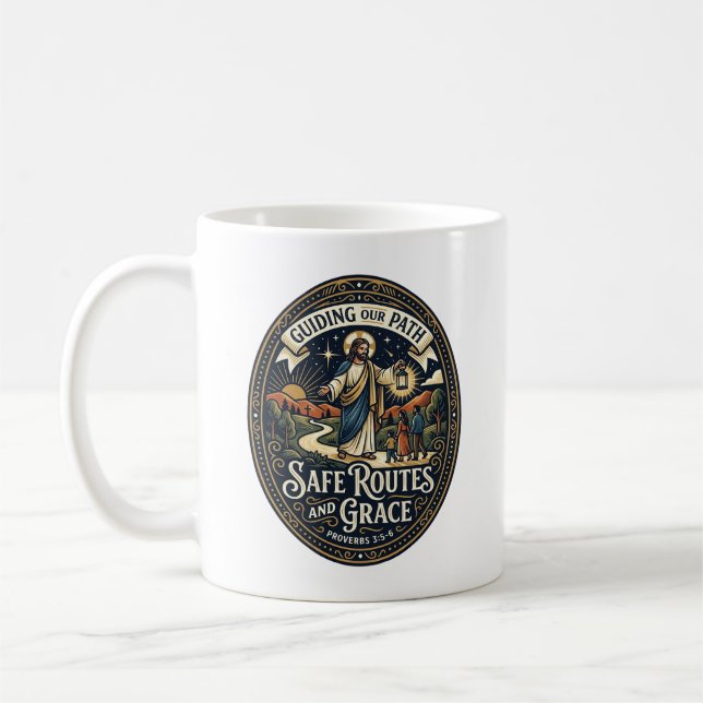 Jesus Busfahrer Transitmitarbeiter Shirt Glaube ba Kaffeetasse (Links)