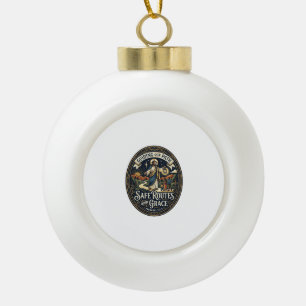 Jesus Busfahrer Transitmitarbeiter Shirt Glaube ba Keramik Kugel-Ornament