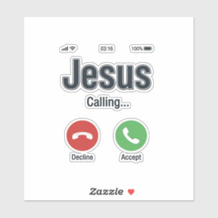 Jesus Calling Telefonbildschirm Christliches T-Shi Aufkleber