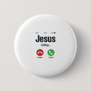 Jesus Calling Telefonbildschirm Christliches T-Shi Button
