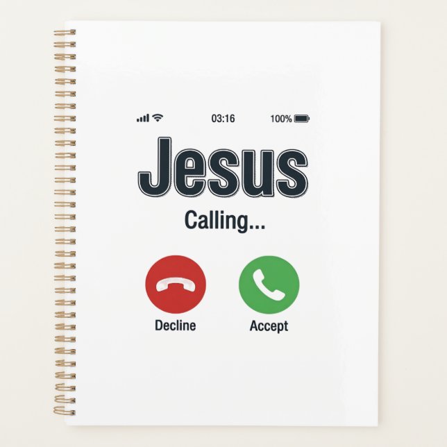 Jesus Calling Telefonbildschirm Christliches T-Shi Planer (Vorderseite)
