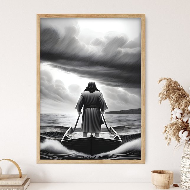 Jesus Calms Storm, Hush Be Still, Jesus Art, Bible Poster (Von Creator hochgeladen)