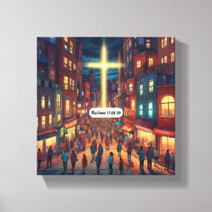 Jesus Cares - Premium Wrapped Canvas (Glanz) Leinwanddruck