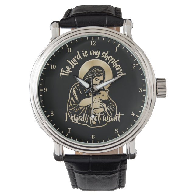 Jesus Caring Shepherd Armbanduhr (Vorderseite)