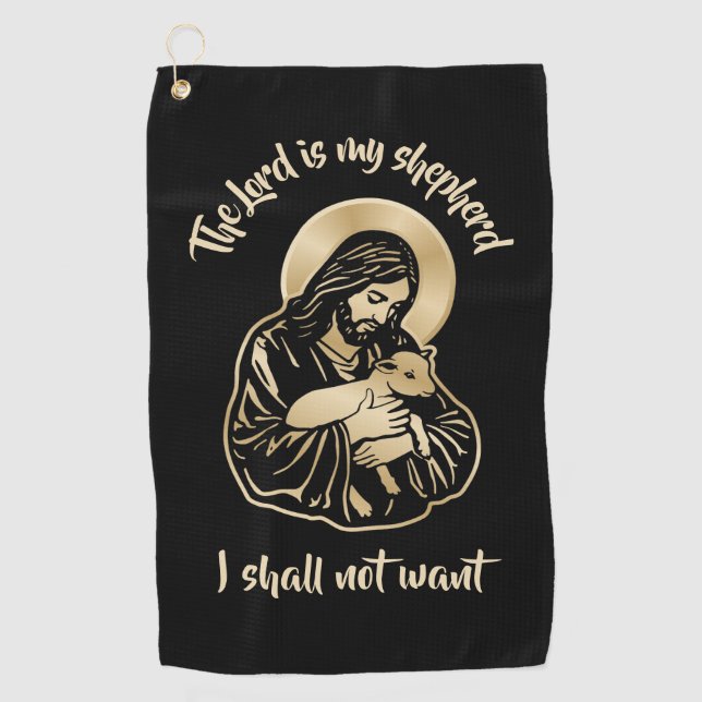Jesus Caring Shepherd Golfhandtuch (Vorderseite)