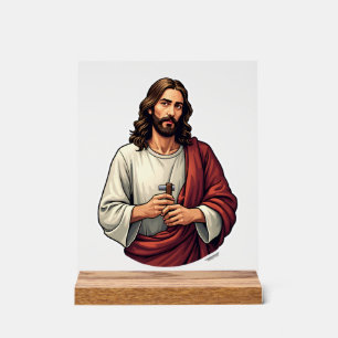 Jesus Carpenter Mark Vintage Gravur T-Shirt 2 Acrylschild