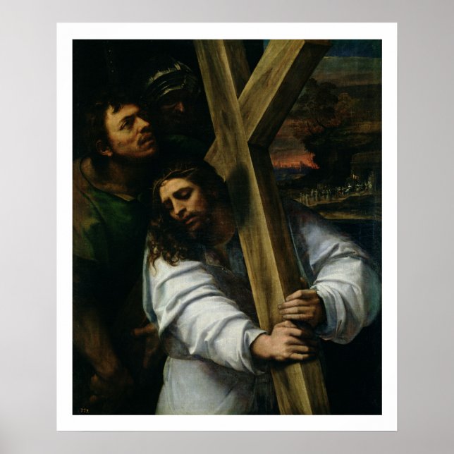 Jesus Carry the Cross, c.1535 (Öl auf Tafel) Poster (Vorne)