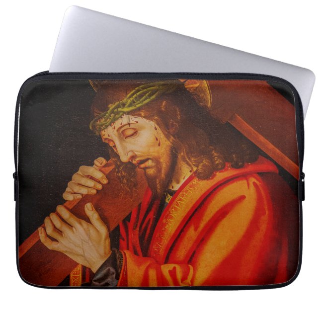 Jesus carrying the cross laptop case (Vorderseite)