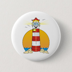 Jesus Cartoon Lighthouse Button