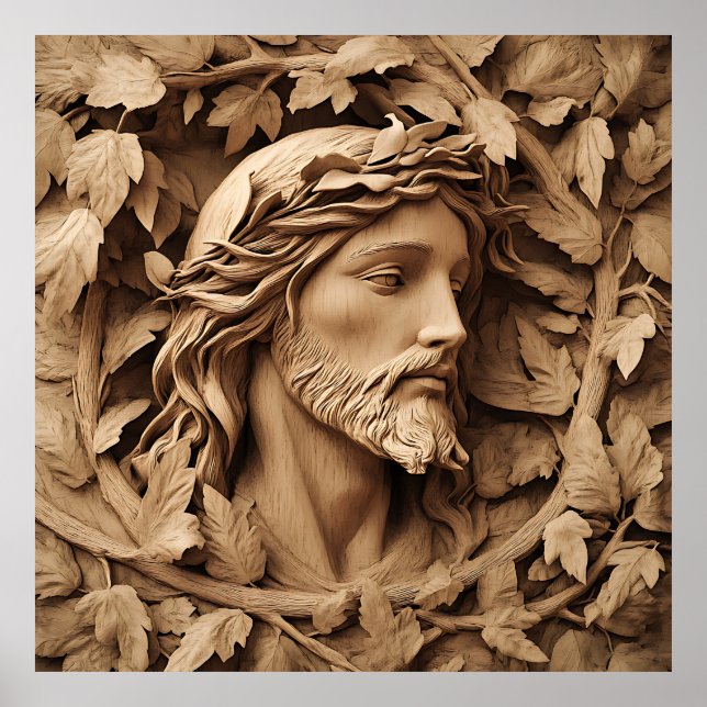 Jesus Carving Art Poster (Vorne)