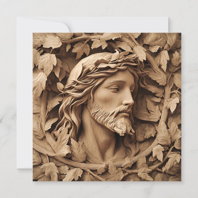 Jesus Carving Grußkarte (Vorderseite)