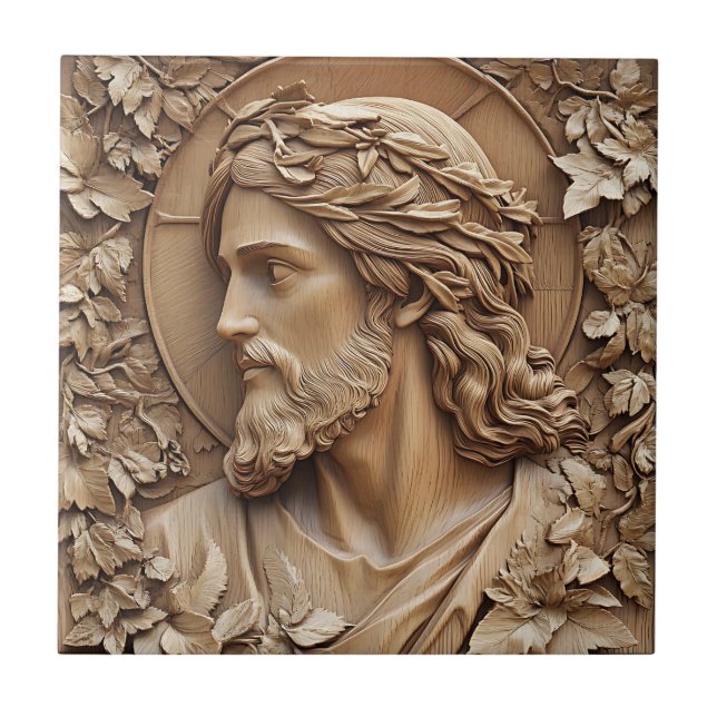 Jesus Carving Keramik Tile Fliese (Vorderseite)