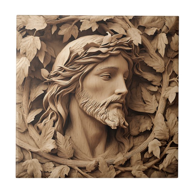 Jesus Carving Keramik Tile Fliese (Vorderseite)