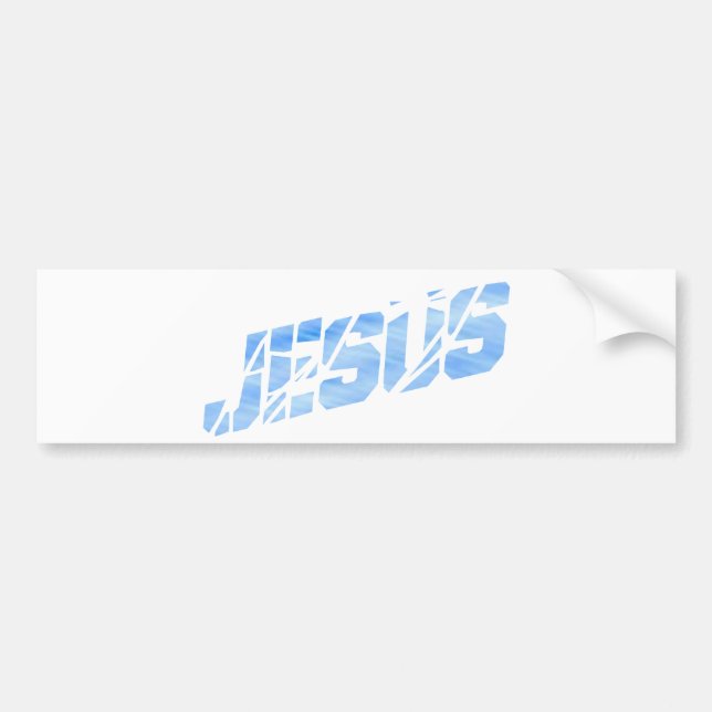 Jesus cassé Blau clair Autoaufkleber (Vorne)