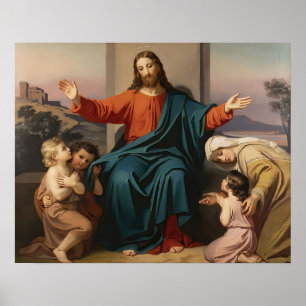 Jesus Children kommt zu mir Bible Verse Melchior Poster