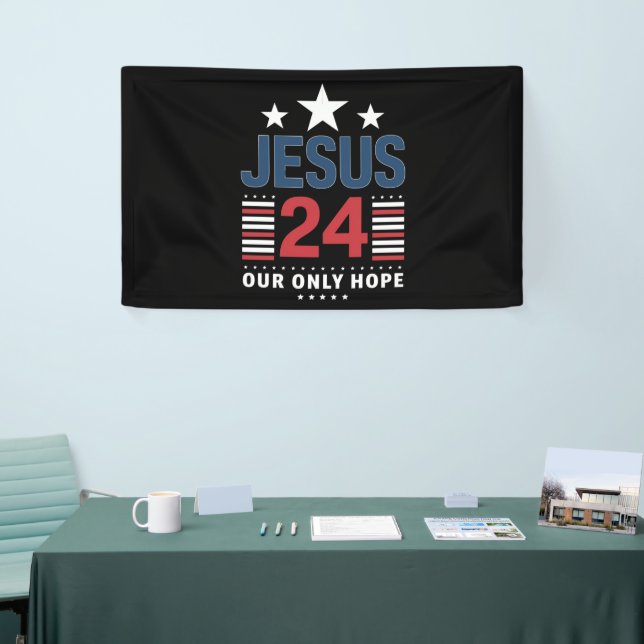 Jesus Christ 2024 Präsident USA Wahlen Politische Banner (Messeveranstaltung)