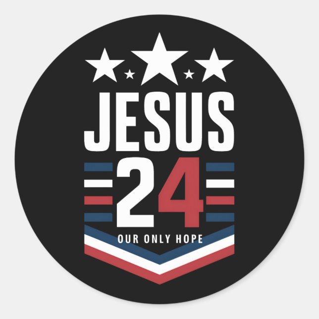 Jesus Christ 2024 Präsident USA Wahlen Politische Runder Aufkleber (Vorderseite)
