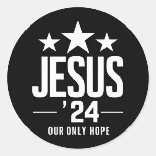 Jesus Christ 2024 Präsident USA Wahlen Politische Runder Aufkleber