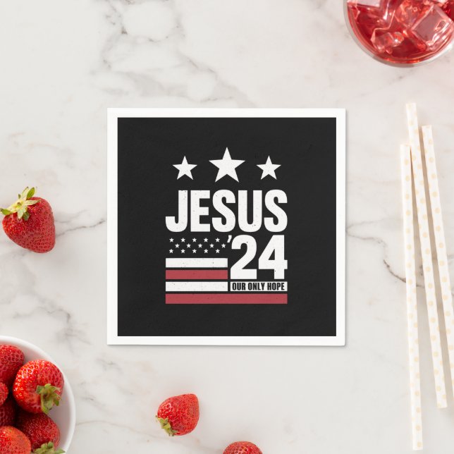 Jesus Christ 2024 Präsident USA Wahlen Politische Serviette (Beispiel)