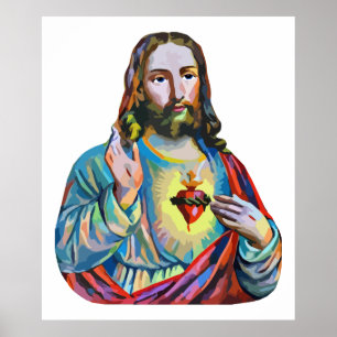Jesus Christ abstract original Religious art Poster
