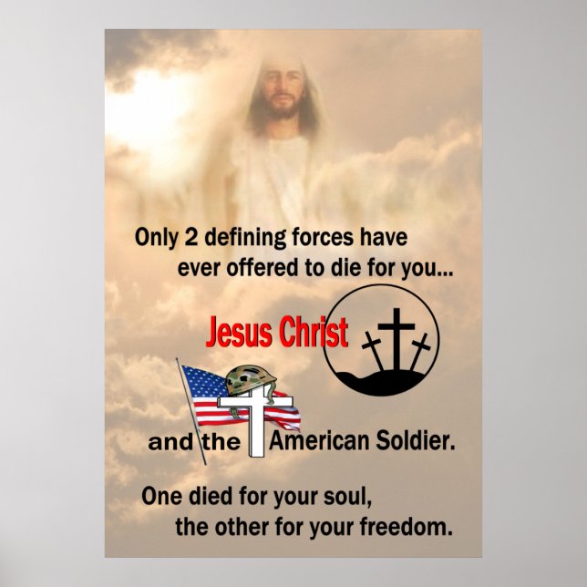 Jesus Christ & Amerikanischer Soldat 24" X 33,6"od Poster (Vorne)