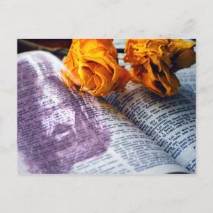 Jesus Christ Bible Gelbe Rose Postkarte