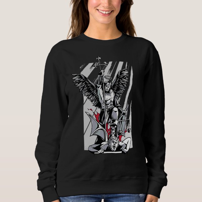 Jesus Christ Bible Saint Michael Sweatshirt (Vorderseite)