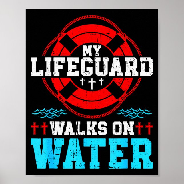 Jesus Christ Christian My Walks On Water  Poster (Vorne)